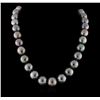Image 2 : Cultured Pearl and Diamond Necklace - 14KT White Gold
