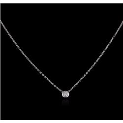 14KT White Gold 0.09 ctw Diamond Solitaire Necklace