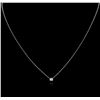 Image 2 : 14KT White Gold 0.09 ctw Diamond Solitaire Necklace