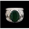 Image 2 : 14KT White Gold 6.63 ctw Emerald and Diamond Ring