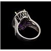 Image 3 : 14KT White Gold 11.51 ctw Amethyst and Diamond Ring