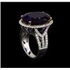 Image 4 : 14KT White Gold 11.51 ctw Amethyst and Diamond Ring