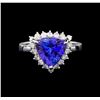 Image 2 : 14KT White Gold 3.44 ctw Tanzanite and Diamond Ring