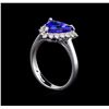 Image 4 : 14KT White Gold 3.44 ctw Tanzanite and Diamond Ring