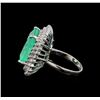 Image 3 : GIA Cert 13.45 ctw Emerald and Diamond Ring - 14KT White Gold
