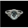 Image 2 : 2.00 ctw Aquamarine and Diamond Ring - 14KT White Gold