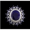 Image 2 : 13.31 ctw Sapphire and Diamond Ring - 14KT White Gold