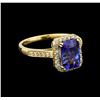 Image 1 : 14KT Yellow Gold 1.69 ctw Tanzanite and Diamond Ring