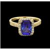 Image 2 : 14KT Yellow Gold 1.69 ctw Tanzanite and Diamond Ring