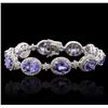 Image 1 : 14KT White Gold 21.00 ctw Tanzanite and Diamond Bracelet