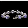 Image 3 : 14KT White Gold 21.00 ctw Tanzanite and Diamond Bracelet