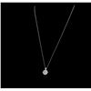 Image 2 : 14KT White Gold 0.61 ctw Diamond Pendant with Chain