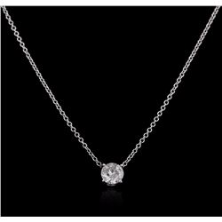 14KT White Gold 0.50 ctw Diamond Solitaire Pendant With Chain