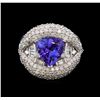 Image 2 : 14KT White Gold 1.81 ctw Tanzanite and Diamond Ring