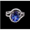 Image 2 : 3.00 ctw Tanzanite and Diamond Ring - 14KT White Gold
