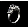 Image 3 : 1.60 ctw Sapphire and Diamond Ring - 14KT White Gold