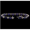 Image 3 : 14KT White Gold 21.98 ctw Sapphire and Diamond Bracelet