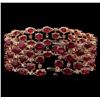 Image 3 : 63.05 ctw Ruby and Diamond Bracelet - 14KT Rose Gold