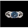 Image 2 : 2.63 ctw Light Blue Topaz and Diamond Ring - 14KT White Gold