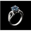 Image 3 : 2.63 ctw Light Blue Topaz and Diamond Ring - 14KT White Gold