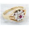 Image 3 : 0.07 ctw Ruby and Diamond Ring - 14KT Yellow Gold