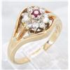 Image 5 : 0.07 ctw Ruby and Diamond Ring - 14KT Yellow Gold