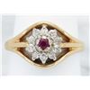 Image 6 : 0.07 ctw Ruby and Diamond Ring - 14KT Yellow Gold