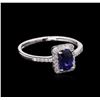 Image 1 : GIA Cert 0.97 ctw Sapphire and Diamond Ring - 14KT White Gold