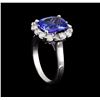 Image 4 : 3.78 ctw Tanzanite and Diamond Ring - 14KT White Gold