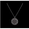 Image 1 : 14KT White Gold 1.40 ctw Diamond Pendant With Chain