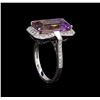 Image 4 : 14KT White Gold 4.89 ctw Ametrine Quartz and Diamond Ring