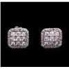Image 1 : 1.09 ctw Diamond Earrings - 14KT White Gold