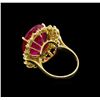 Image 3 : 17.87 ctw Ruby and Diamond Ring - 14KT Yellow Gold