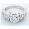 Image 7 : GIA Cert 2.76 ctw Diamond Ring - 14KT White Gold