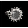 Image 1 : 7.64 ctw Black Diamond Ring - 14KT White Gold