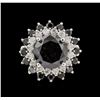 Image 2 : 7.64 ctw Black Diamond Ring - 14KT White Gold