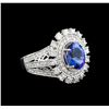 Image 1 : 14KT White Gold 1.95 ctw Tanzanite and Diamond Ring