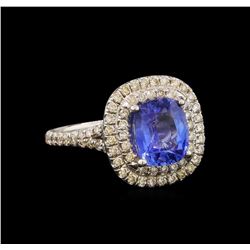 2.63 ctw Sapphire and Diamond Ring - 14KT White Gold