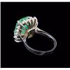 Image 3 : 4.88 ctw Emerald and Diamond Ring - 14KT White Gold