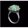 Image 4 : 4.88 ctw Emerald and Diamond Ring - 14KT White Gold