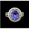 Image 2 : 2.66 ctw Tanzanite and Diamond Ring - 14KT White Gold