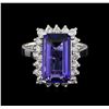 Image 2 : 5.16 ctw Tanzanite and Diamond Ring - 14KT White Gold