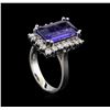 Image 4 : 5.16 ctw Tanzanite and Diamond Ring - 14KT White Gold