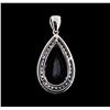 Image 2 : 9.17 ctw Tanzanite and Diamond Pendant - 18KT White Gold