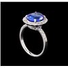 Image 4 : 4.22 ctw Tanzanite and Diamond Ring - 14KT White Gold