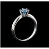 Image 4 : 14KT White Gold 0.67 ctw Round Cut Fancy Blue Diamond Solitaire Ring