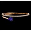 Image 1 : 14KT Rose Gold 3.18 ctw Tanzanite and Diamond Bangle Bracelet