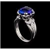 Image 4 : 3.98 ctw Tanzanite and Diamond Ring - 18KT White Gold