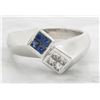 Image 1 : 0.24 ctw Diamond and Sapphire Ring - 14KT White Gold