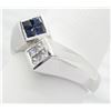 Image 8 : 0.24 ctw Diamond and Sapphire Ring - 14KT White Gold